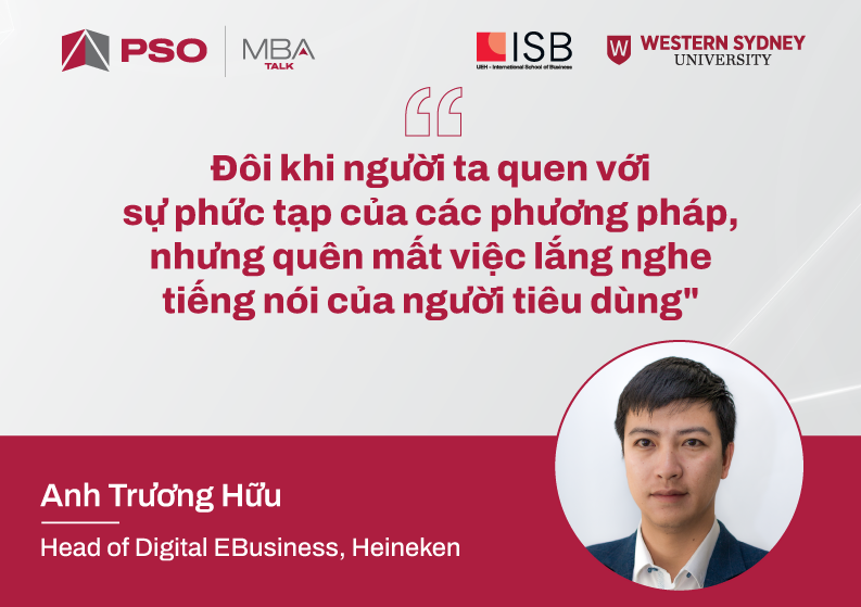 Anh Trương Hữu chia sẻ về các phương pháp thu thập dữ liệu cho doanh nghiệp start-up tại hội thảo MBA Talk #17