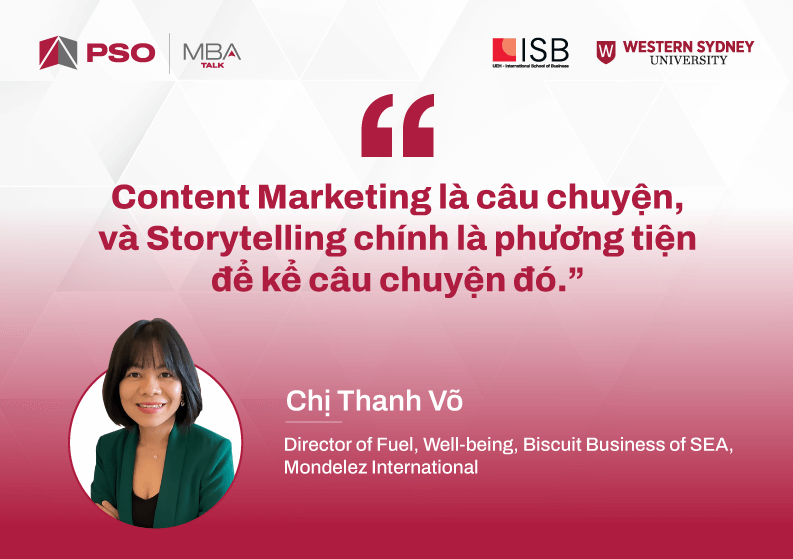 Chị Thanh Võ lý giải về sự khác biệt giữa Content Marketing và Storytelling tại hội thảo MBA Talk #8