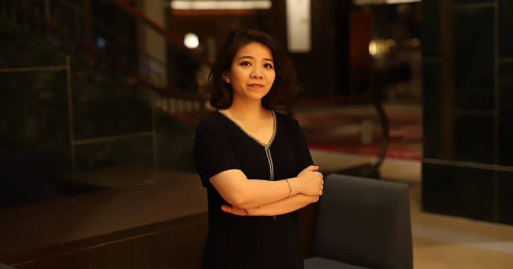 Chị Phương Trang, Senior Digital Marketing Manager tại Suntory PepsiCo Vietnam Beverage (SPVB) trong sự kiện MBA Meetup tháng 6/2023