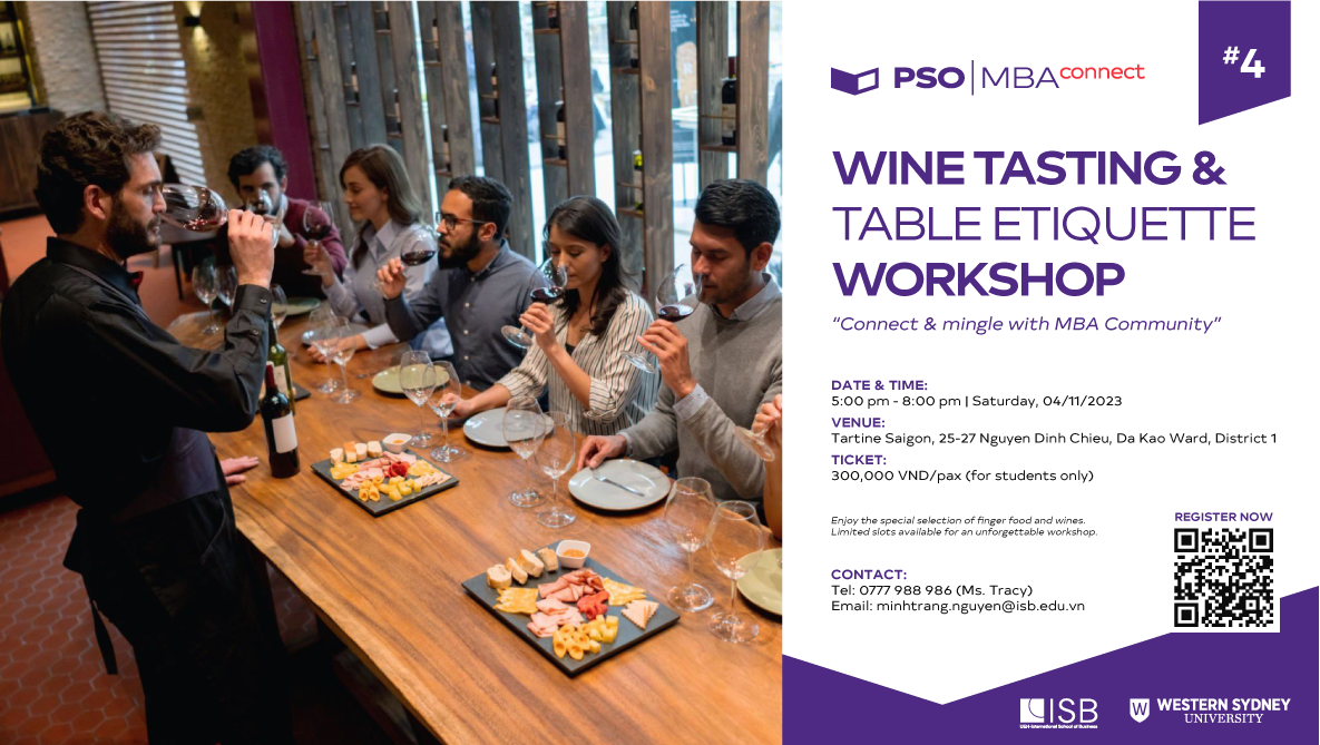 MBA Connect #4 với chủ đề “Wine Tasting & Table Etiquette Workshop”