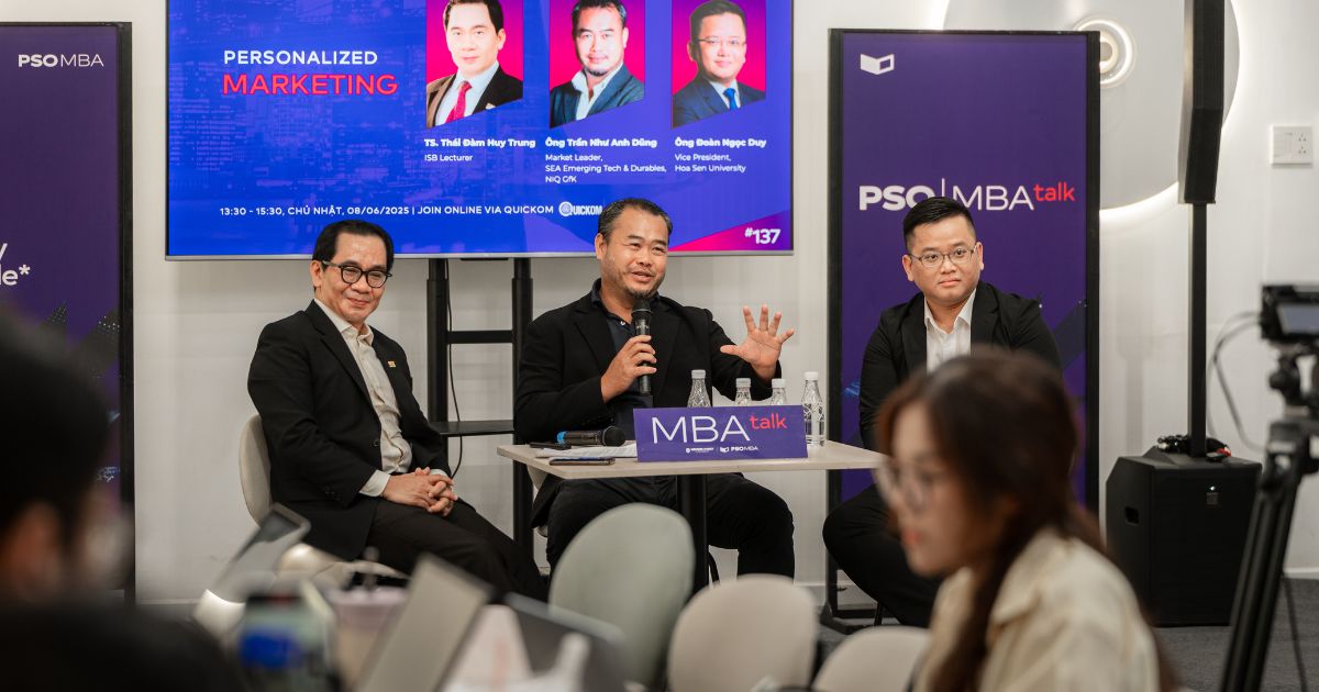 Mar Talks #5: 5 nguyên tắc Personalized Marketing 3 Ông Trần Như Anh Dũng giải đáp các thắc mắc của học viên PSO MBA xoay quanh Personalized Marketing (Nguồn: Hình ảnh từ sự kiện).